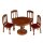 Speisezimmer-Möbel mittelbraun 7teilig M 1:12 Puppenstubenmöbel