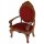 Miniatur-Sessel 8 cm mittelbraun mit Armlehne M 1:12
