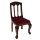 Miniatur-Stuhl mahagoni 8 cm gepolstert M 1:12