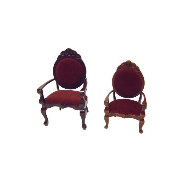 Miniatur-Sessel 8 cm mahagoni mit Armlehne M 1:12