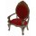 Miniatur-Sessel 8 cm antik-braun mit Armlehne M 1:12