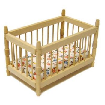 Deko-Kinderbett natur 11 cm Puppenbett Mini-Bett