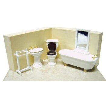 Badezimmer-Möbel 5teilig weiss-gold