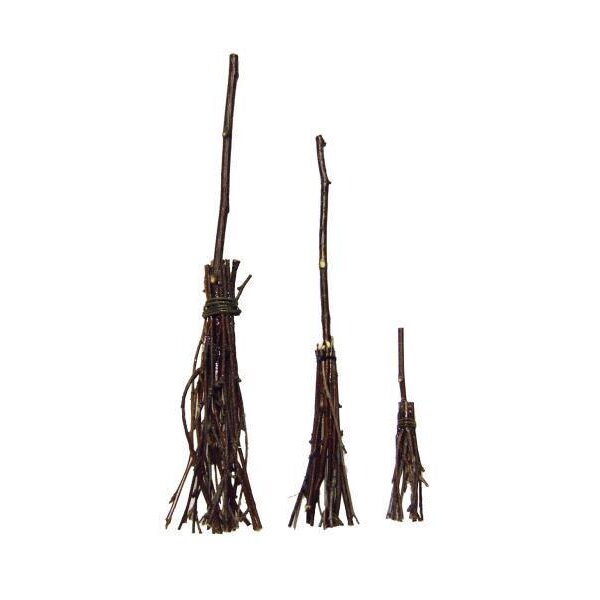 Reisigbesen mit dunklem Stiel 15 cm