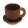 Kaffetasse mini mit Untertasse aus Holz 1,5 cm braun