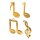 Deko Noten und Notenschlüssel 4,5-5 cm 4er-Set Streudeko Baumbehang