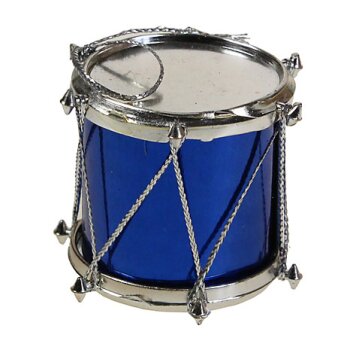 Deko-Trommel 3,5 cm blau-silber
