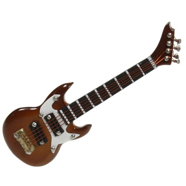 E-Gitarre mini braun 8 cm Mini-Gitarre Miniaturgitarre