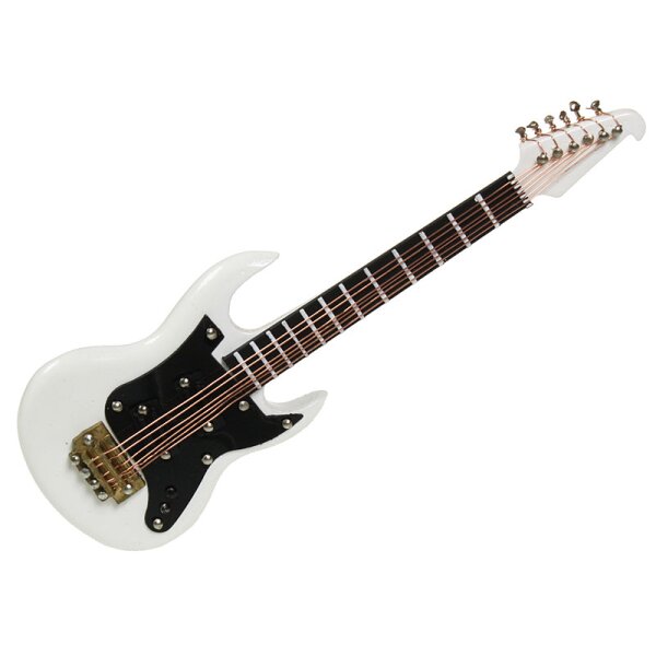 Mini E-Gitarre weiss Premium 12 cm