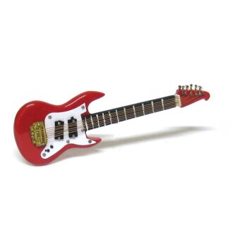 Mini E-Gitarre rot Premium im Geschenkkoffer 12 cm