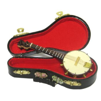 Miniatur-Banjo 7 cm Premium im Geschenkekoffer