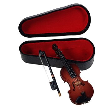 Miniatur-Violine 7,7 cm Premium im Geschenkkoffer
