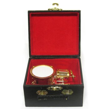 Miniatur-Schlagzeug gold-silber 8 cm im Geschenkkoffer