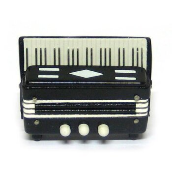 Miniatur-Akkordeon schwarz-weiss 5,5 cm