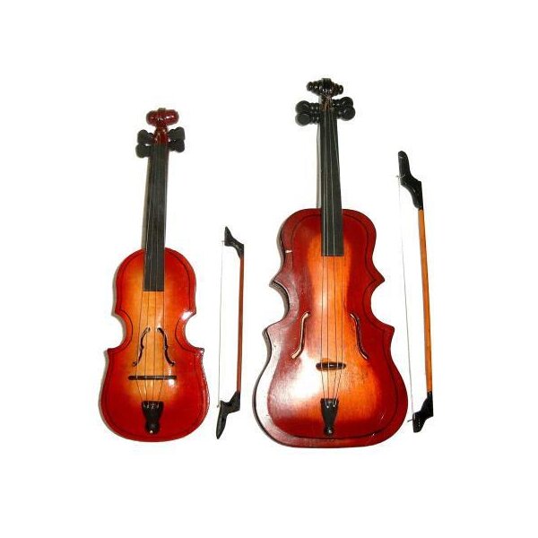 Violine 26 cm Dekogeige Dekovioline mit Geigenbogen