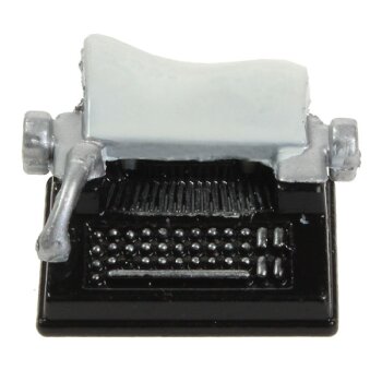 Schreibmaschine aus Metall schwarz mini 2,5 cm