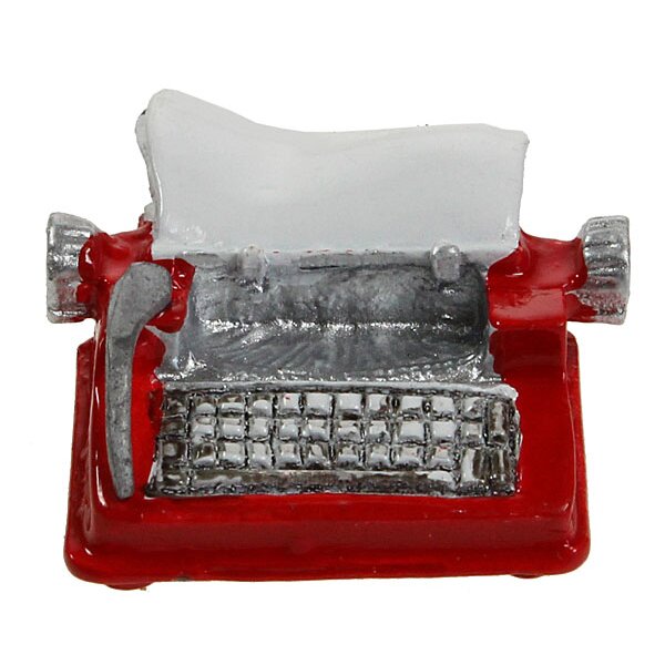 Schreibmaschine aus Metall rot mini 2,5 cm