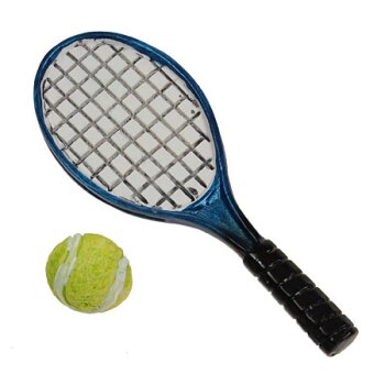 Tennisschläger mini 6 cm mit Tennisball